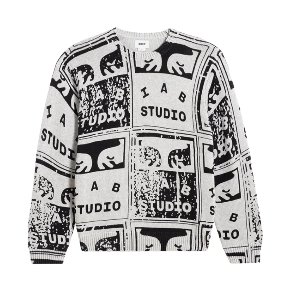 パーカー・フーディ IAB Studio x Obey Icon Extra Heavy Zip Hoodie Grey Heather Obey Oval Extra Heavy Light Grey Zip Hoodie | Zumiez
