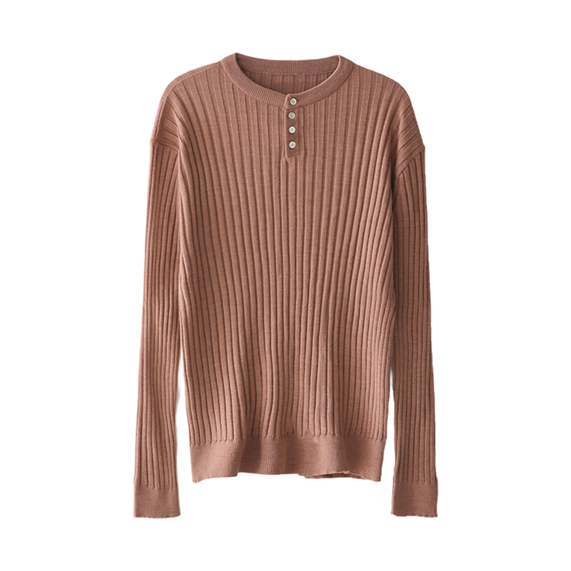 블루 선플라워 메리노 울 헨리넥 니트웨어 피치(Blue Sunflower Merino Wool Henry Neck Knitwear Peach)