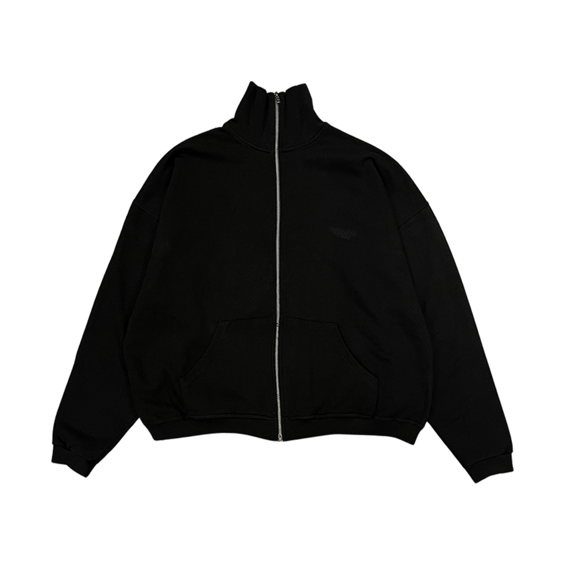 언더마이카 무.95 안티 Fxxking 로고 플레이 하이넥 코튼 짚업 블랙(Undermycar Mu.95 Anti Fxxking Logo Play High Neck Cotton Zip-up Black)