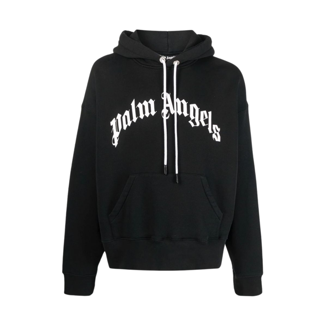팜 엔젤스 커브드 로고 후드 블랙(Palm Angels Curved Logo Hoodie Black)
