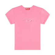 (W) Diesel T-Angie Peekaboo Logo T-Shirt Hot Pink