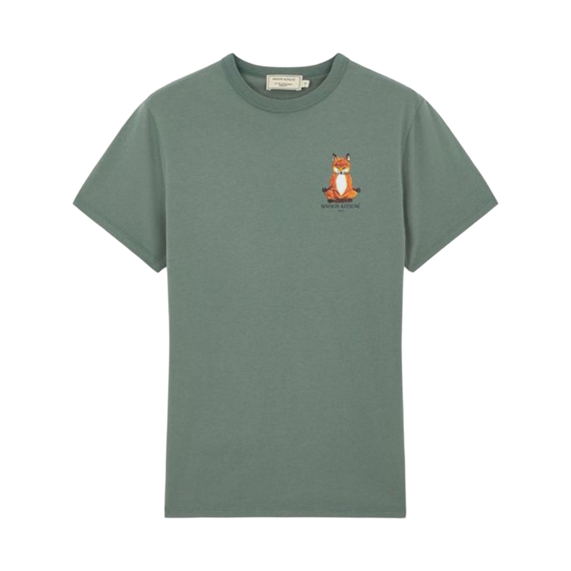 EU00151KJ0008 Maison Kitsune Lotus Fox Classic T-Shirt Blue Green