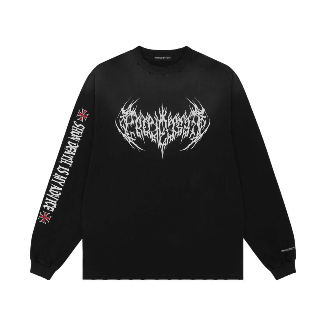 프로젝트 G/R 메탈릭 로고 롱슬리브 블랙(Project G/R Metalic Logo Long Sleeve T-Shirts Black)