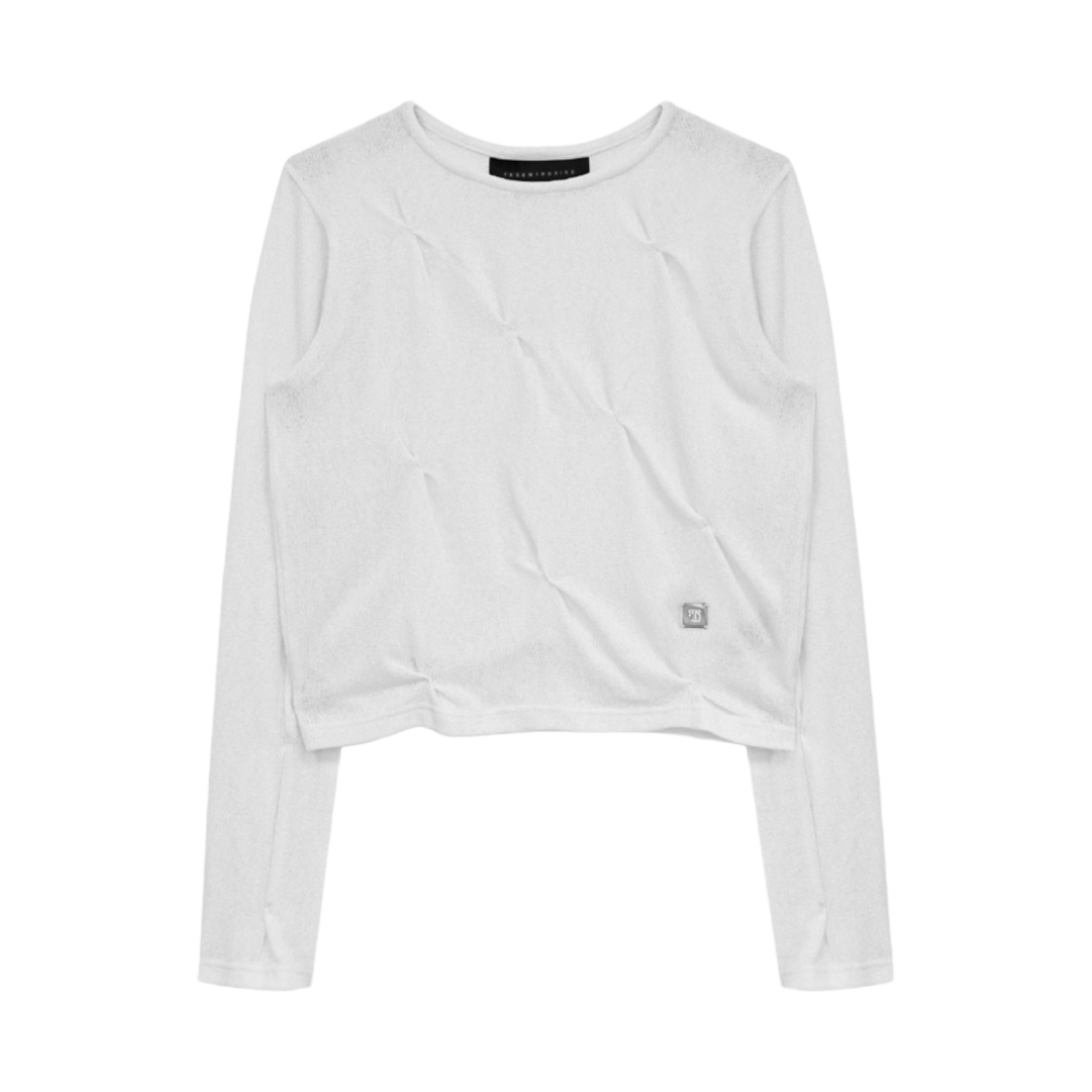 (W) 트리밍버드 바택 시스루 롱슬리브 화이트((W) Treemingbird Bar-Tack See-Through Longsleeve White)