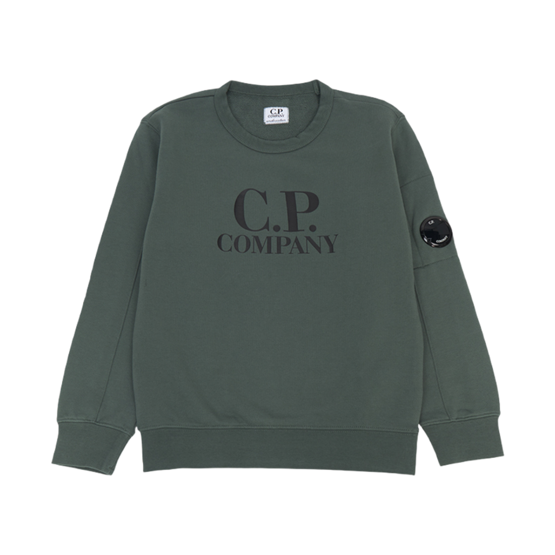 17CKSS002C00LCA76629 (Kids) C.P. Company Fleece Sweatshirt Khaki Blue Green - 24FW