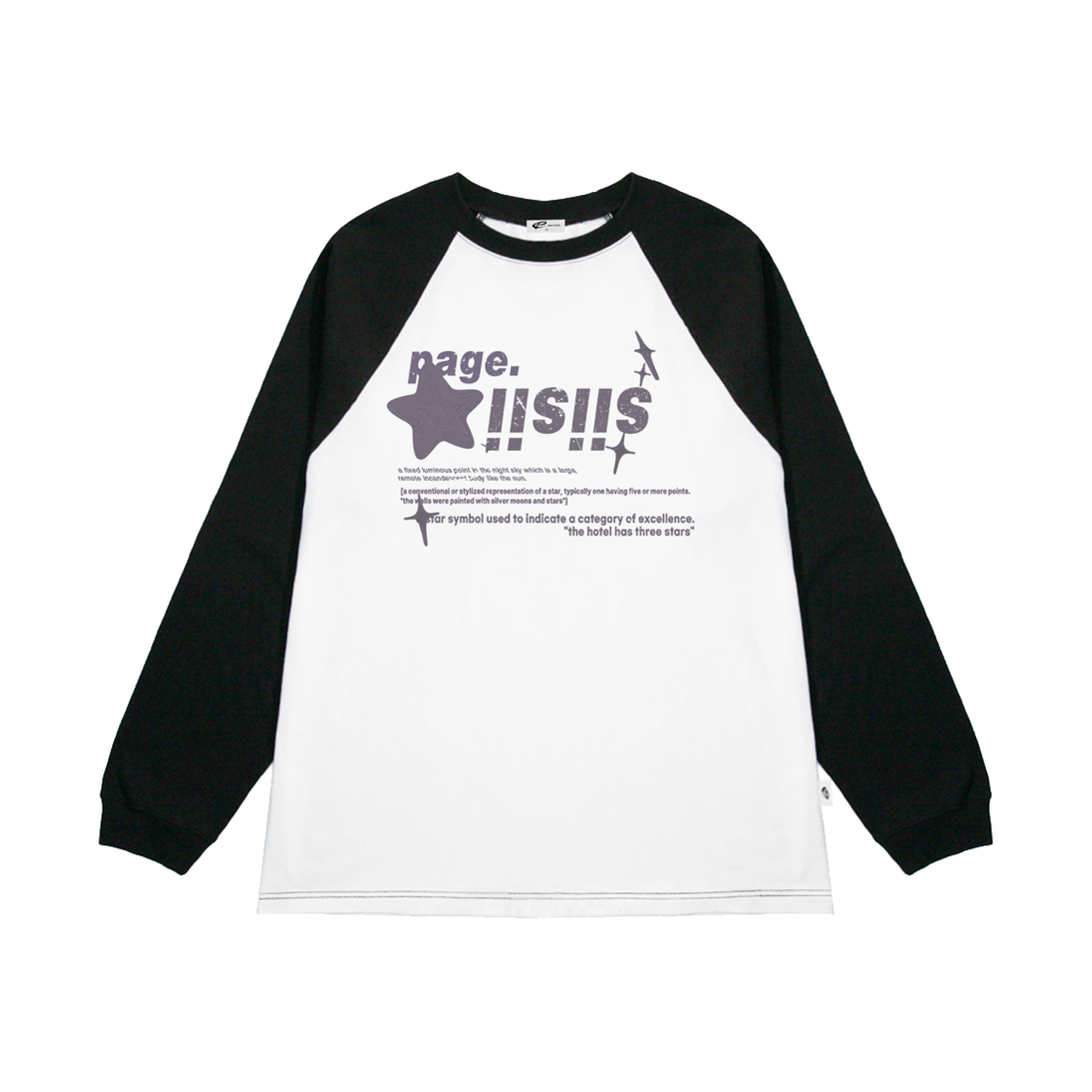 페이지시시 퍼플 크롬 시시 스타즈 프린트 오버핏 롱슬리브 블랙