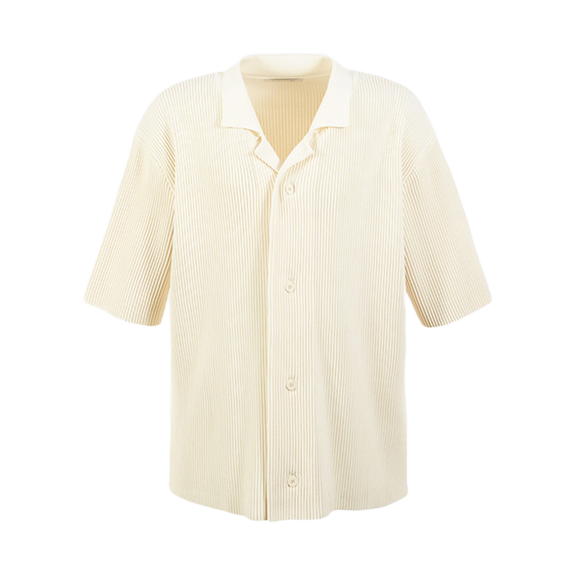 LH2511KN005EIV LE17SEPTEMBRE Garment Pleated Open Collar Shirt Ivory