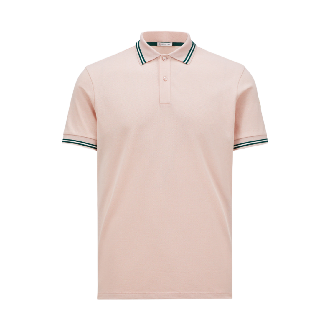 K1-091-8A00007-89A16-519 Moncler Striped Trim Cotton Piquet Polo Shirt Light Pink - 25SS - 대표 이미지 #1