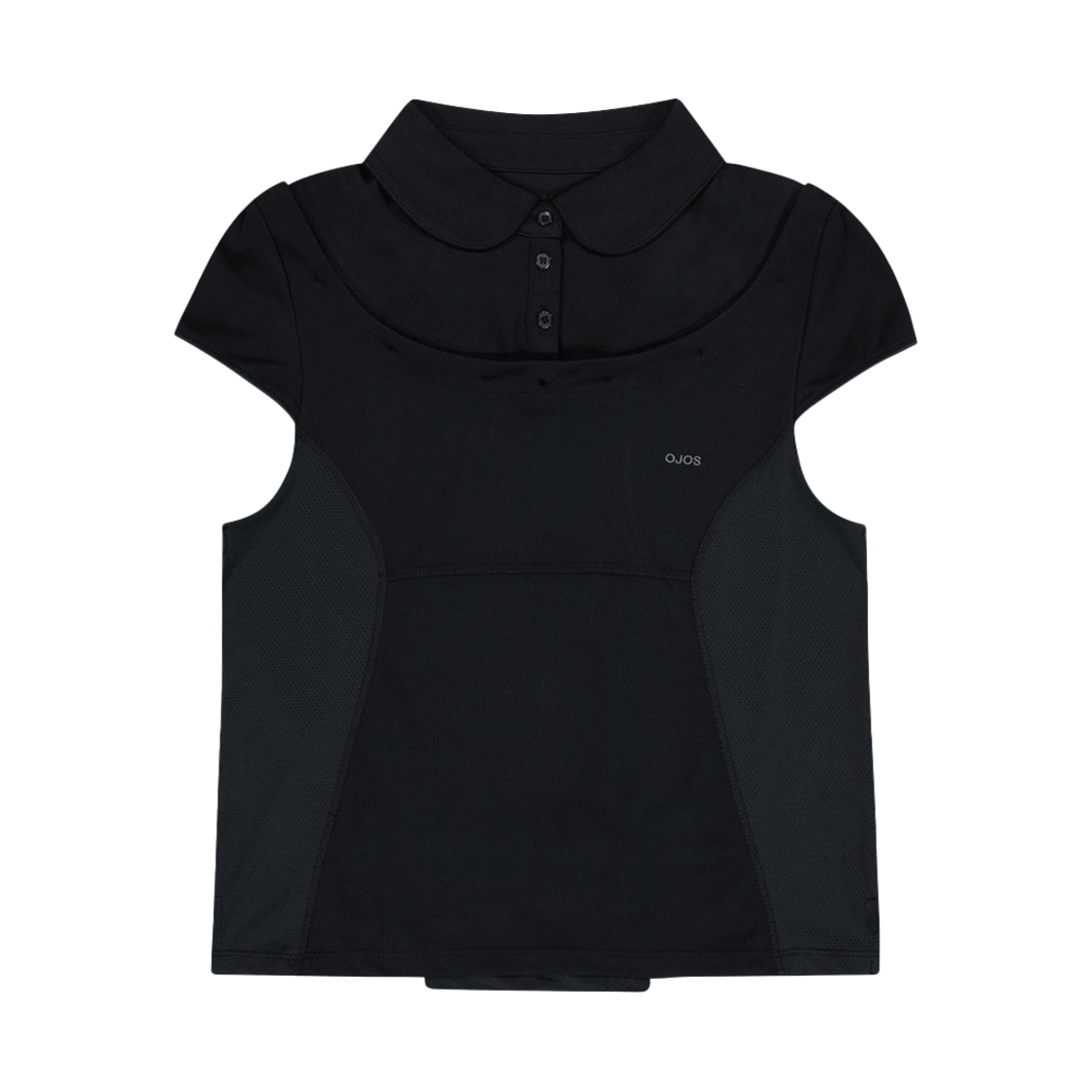 25SS-TS04-BK OJOS Detachable Collar T-shirt Black