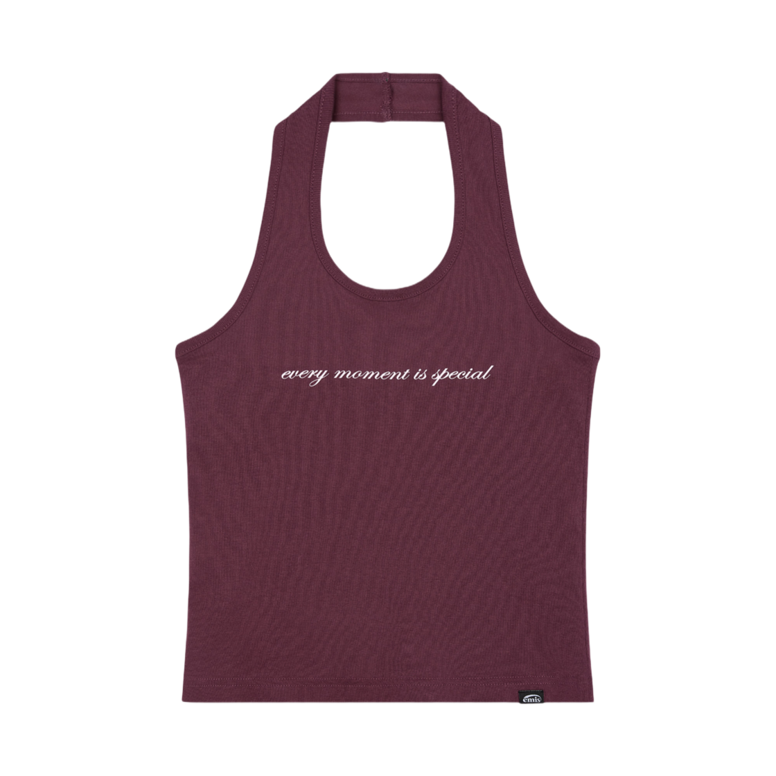 - (W) Emis Halter Neck Tank Top Burgundy