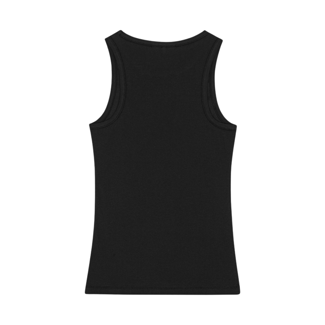 (W) 가니 소프트 코튼 립 탱크탑 블랙((W) Ganni Soft Cotton Rib Tank Top Black) - 2