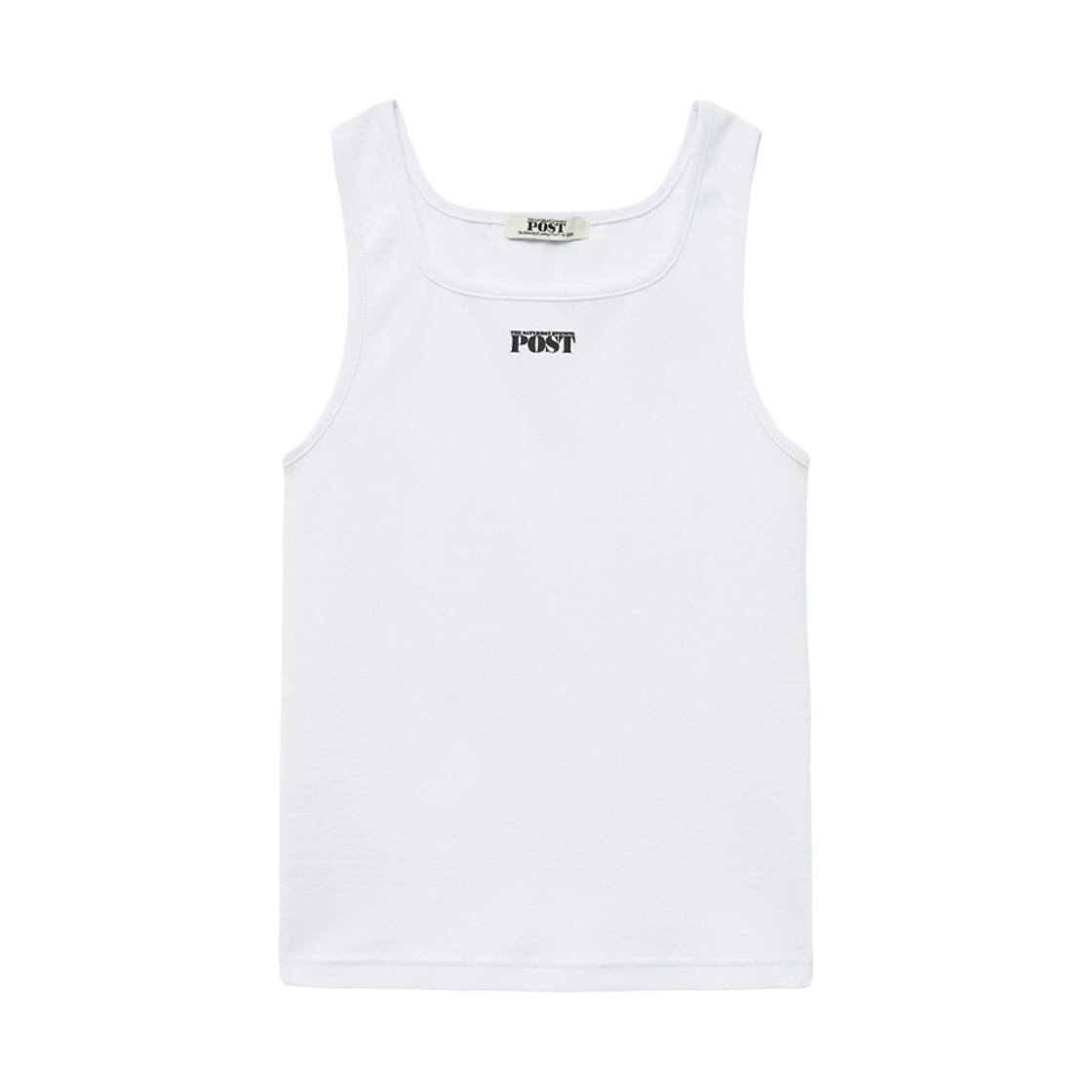 SFM1VT201AWH The Saturday Evening Post Logo Sleeveless Top_White