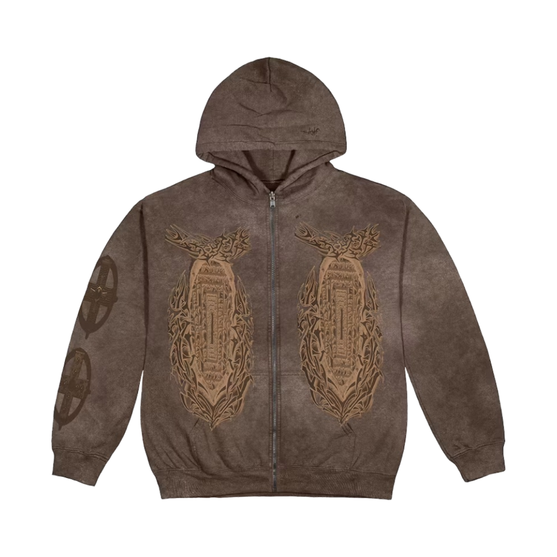 트래비스 스캇 유토피아 갓 컨트리 지퍼 후드 브라운(Travis Scott Utopia God'S Country Zip Hoodie Brown)