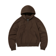 Suade Basic Hood Zip Up Mocha Brown