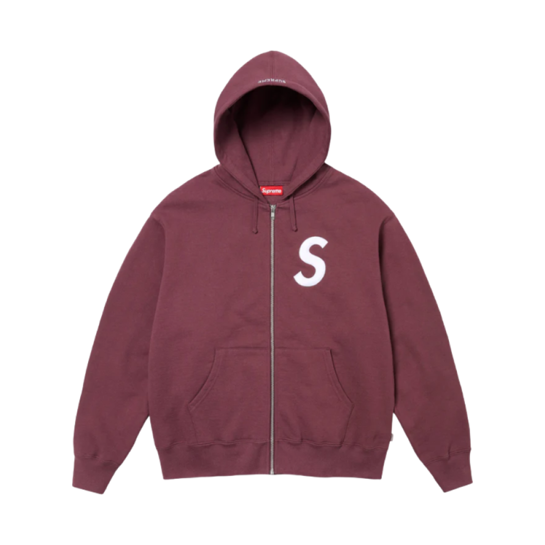 슈프림 S 로고 집업 후드 스웨트셔츠 마룬 - 24FW(Supreme S Logo Zip Up Hooded Sweatshirt Maroon - 24FW)