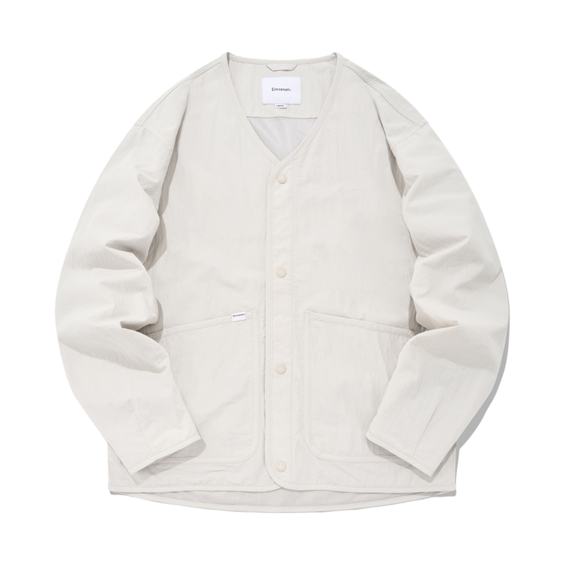 CO2301JK04EC Covernat Nylon Cardigan Jacket Ecru