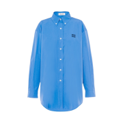 (W) Miu Miu Oversized Poplin Shirt Periwinkle Blue