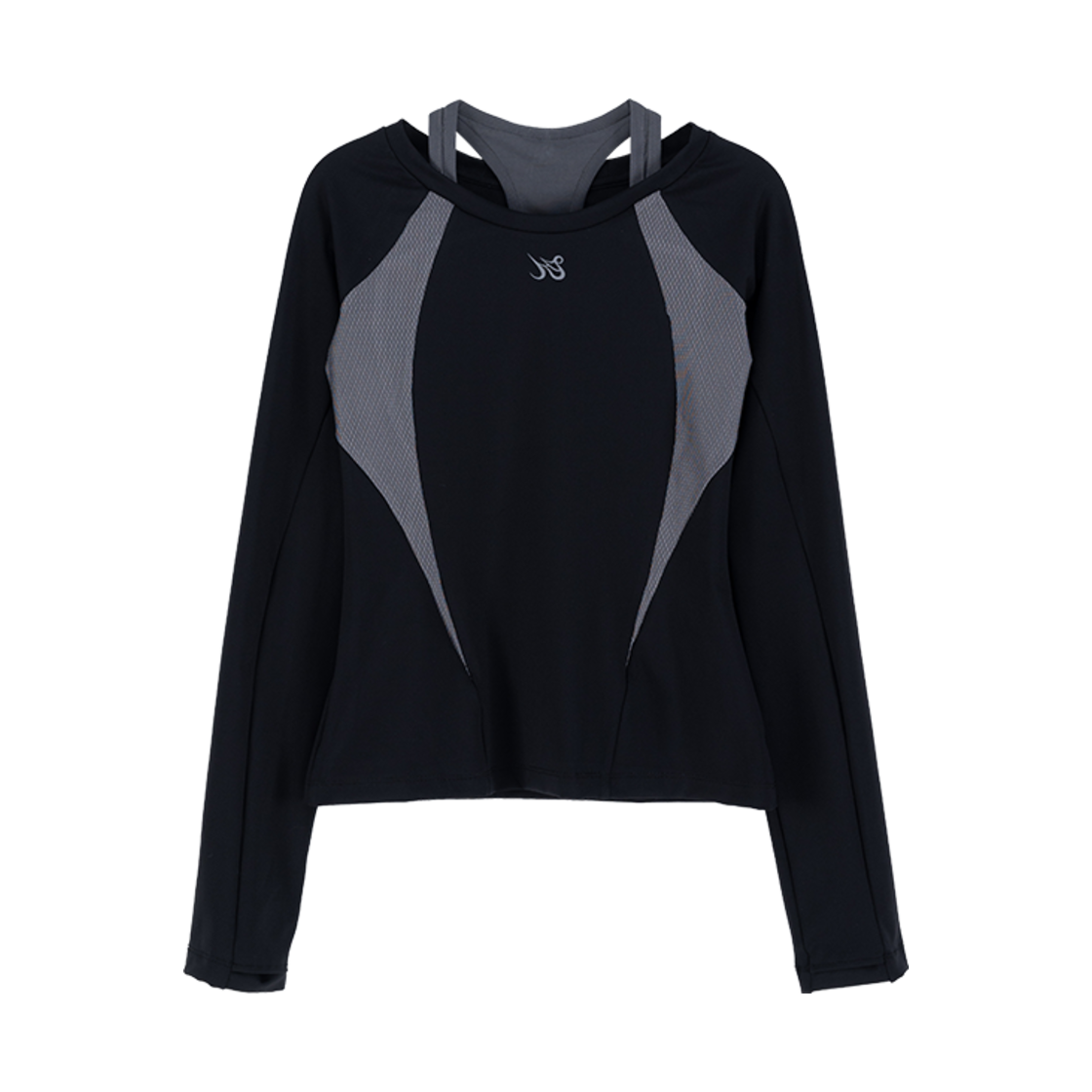 키요이 레이어드 메쉬 탑 블랙(Kiyoi Layered Mesh Top Black)