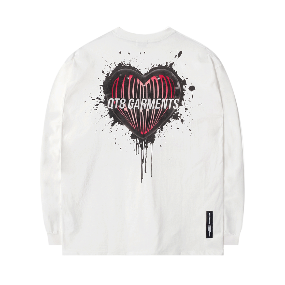 Q5SMTL009IVO QT8 GARMENTS Rawberry x QT8 Heart Long Sleeve Ivory