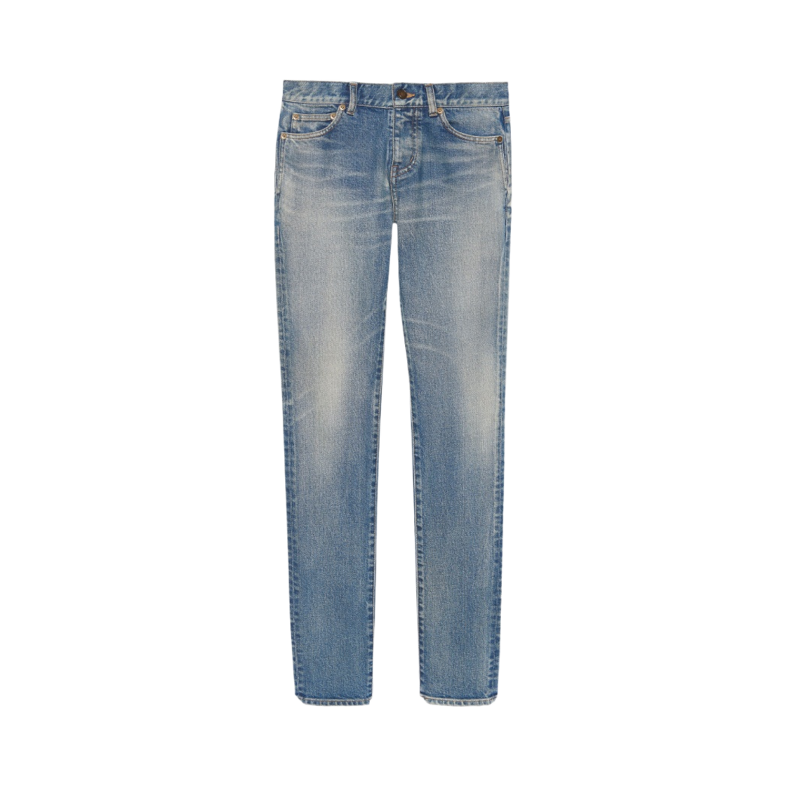 614447-YA507-4781 (W) Saint Laurent Low Rise Jeans in Denim Dirty Sandy Blue