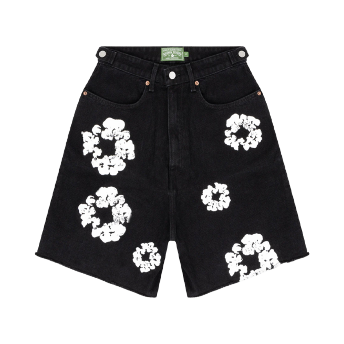 데님 티어스 코튼 리쓰 진 쇼츠 블랙(Denim Tears Cotton Wreath Jean Shorts Black)