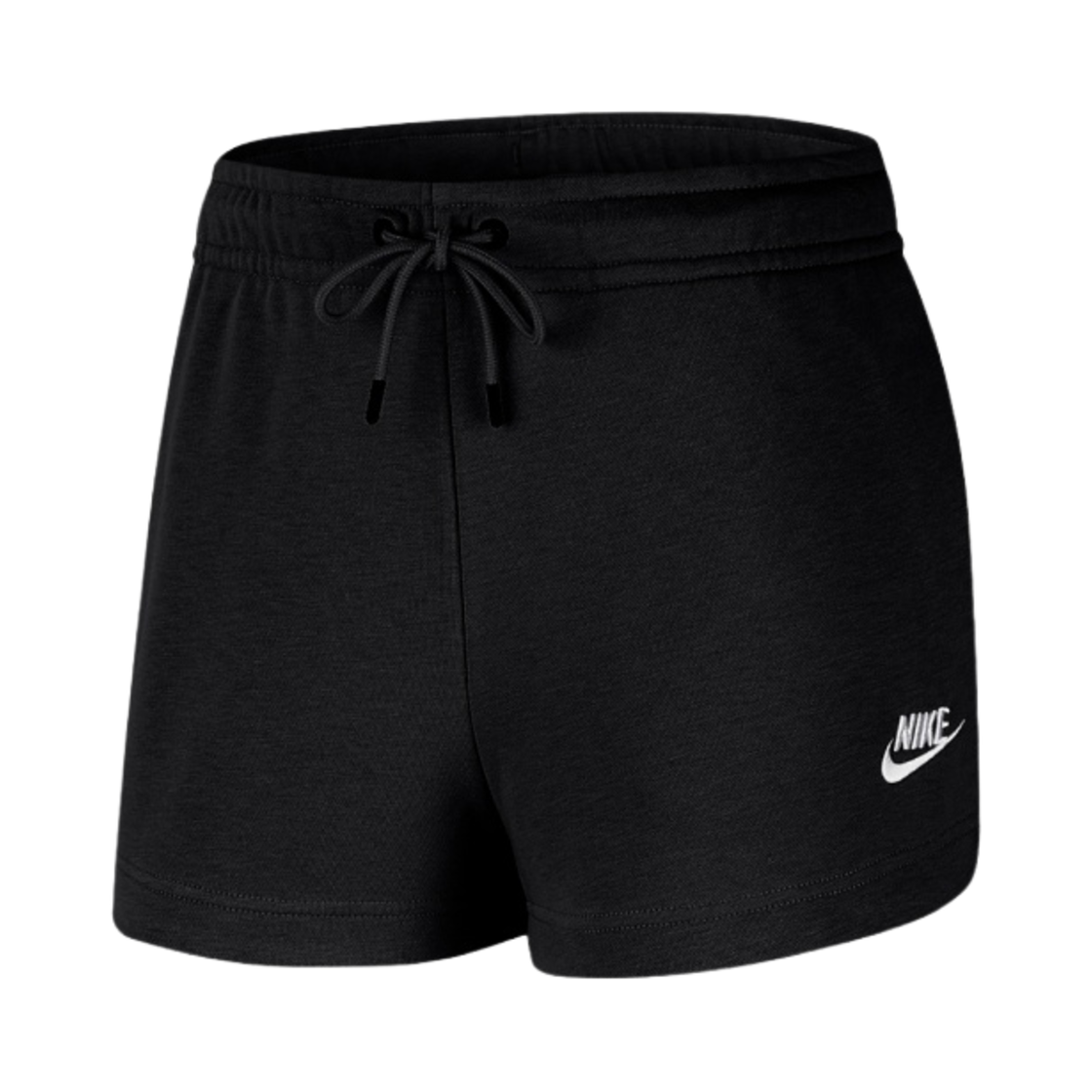 (W) 나이키 NSW 에센셜 프렌치 테리 쇼츠 블랙 화이트 - 아시아((W) Nike NSW Essential French Terry Shorts Black White - Asia) - 1