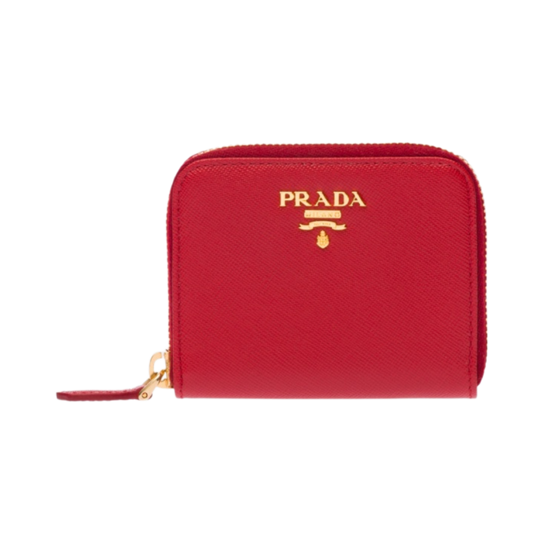 1MM268-QWA-F068Z Prada Saffiano Leather Coin Purse Fiery Red