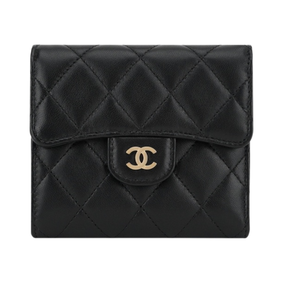 AP0231-Y01295-C3906 Chanel Classic Small Flap Wallet Lambskin & Gold Black