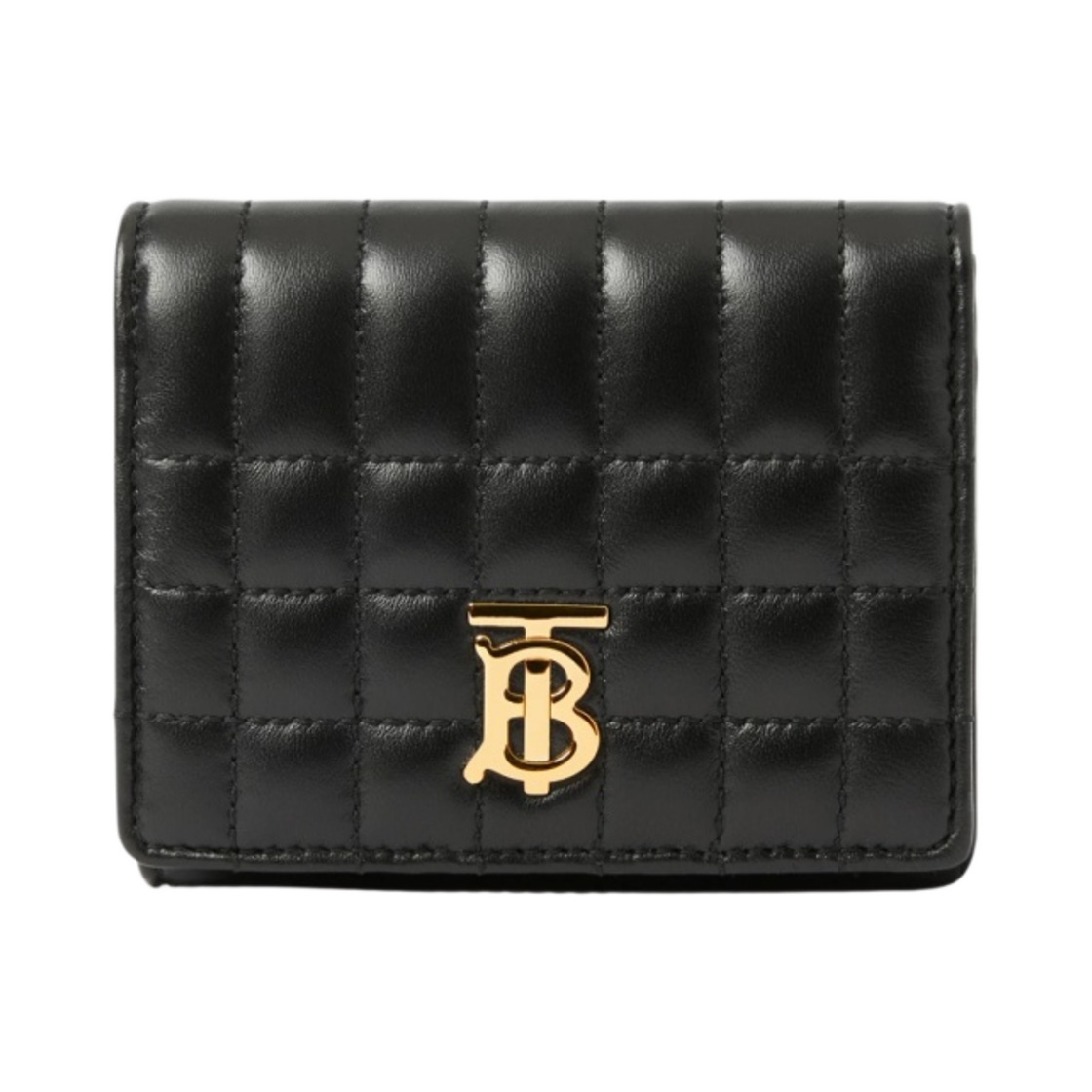 버버리 퀄티드 레더 스몰 롤라 폴딩 지갑 블랙 라이트 골드(Burberry Quilted Leather Small Lola Folding Wallet Black Light Gold)