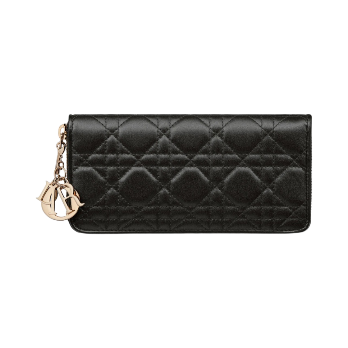 디올 레이디 보야저 지갑 까나쥬 램스킨 블랙(Dior Lady Voyageur Wallet Cannage Lambskin Black) - 1