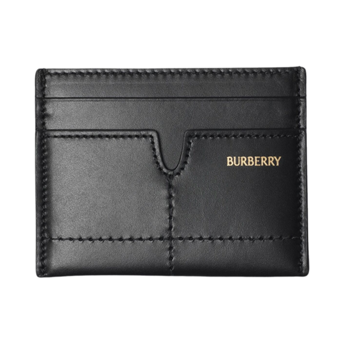 8093089 Burberry Snip Logo Leather Card Holder Black