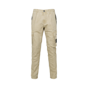 Stone Island 303WA Brushed Cotton Canvas Garment Dyed Cargo Pants Beige - 22SS