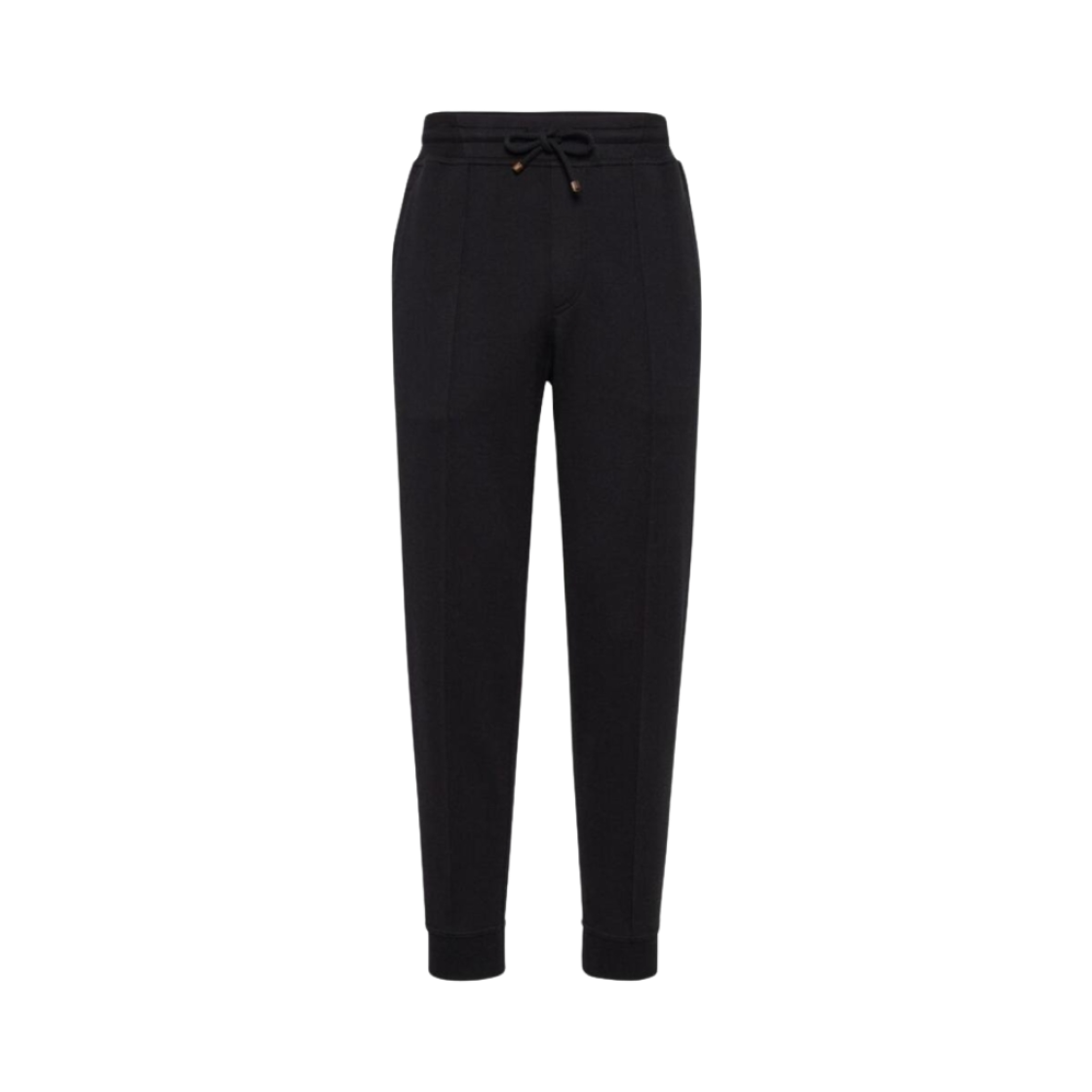 MM8313271G-CSQ44 Brunello Cucinelli Cotton Cashmere Silk French Terry Double Cloth Trousers Black