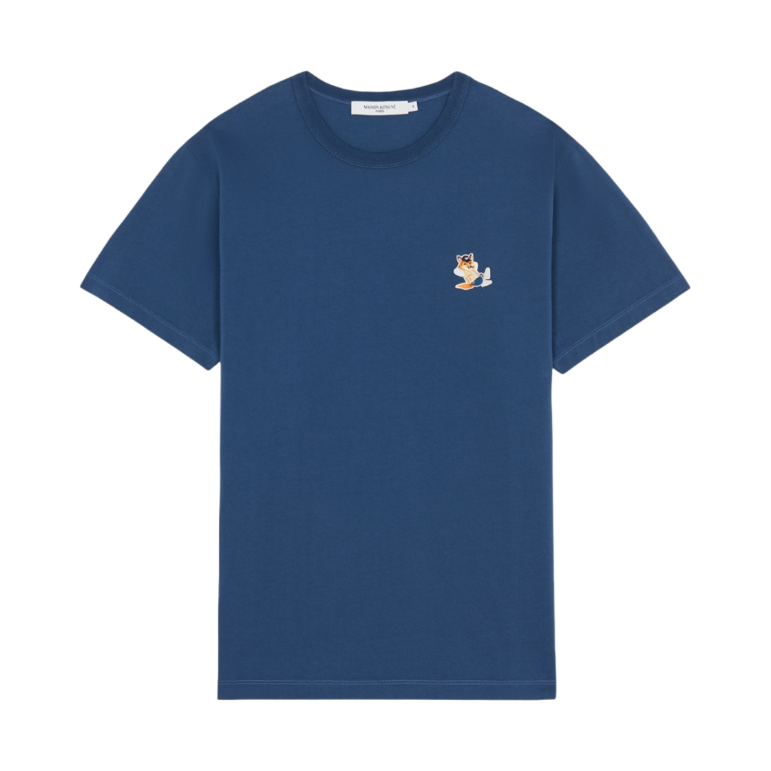 메종 키츠네 드레스드 폭스 패치 클래식 티셔츠 블루 데님(Maison Kitsune Dressed Fox Patch Classic T-Shirt Blue Denim) - 1