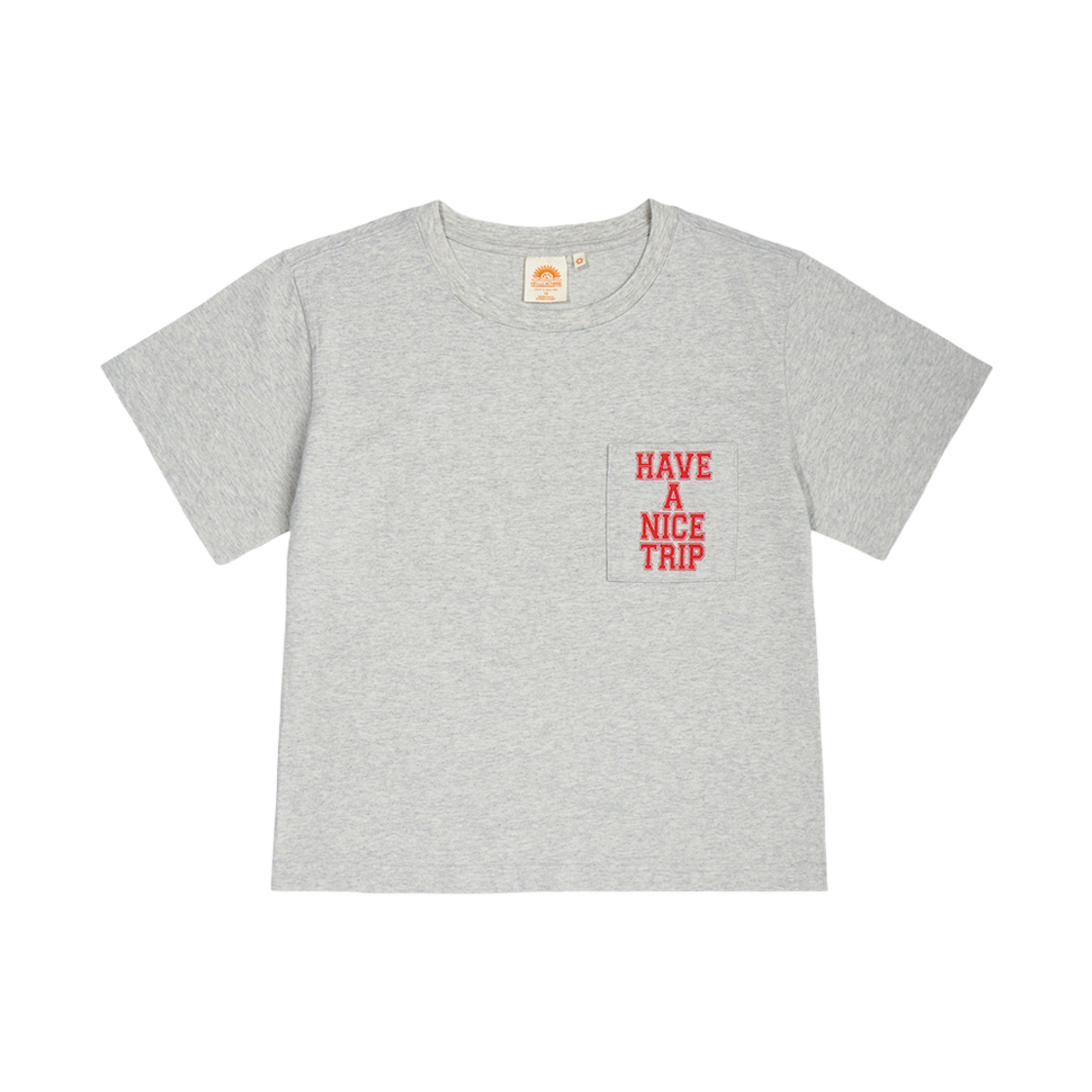 HS42SS010GY0 Hello Sunrise Pocket Shorts Sleeve Tee W Melange Gray
