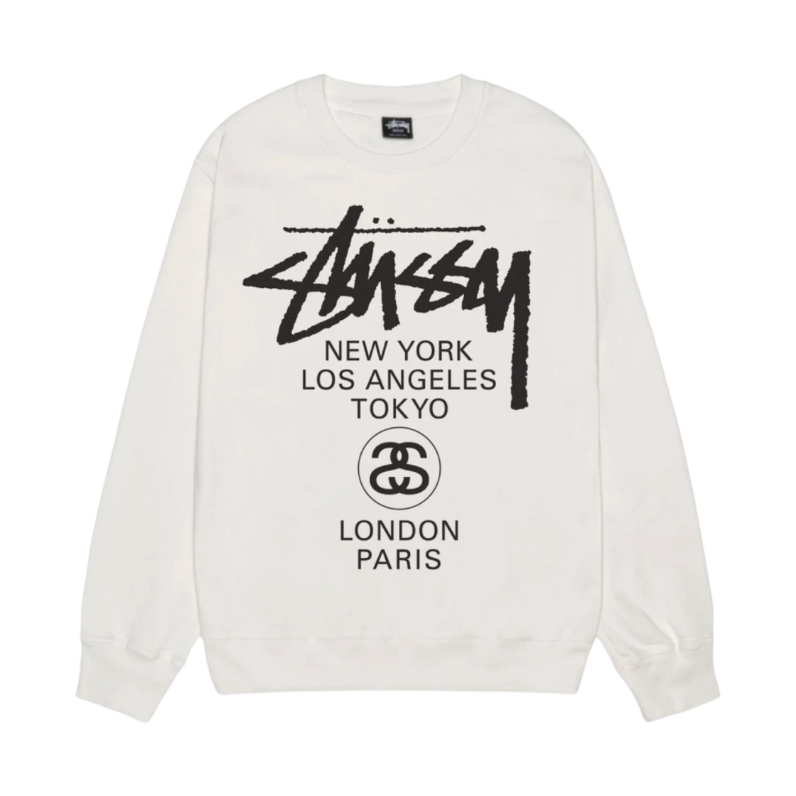 스투시 월드투어 크루넥 피그먼트 다이드 내츄럴(Stussy World Tour Crew Pigment Dyed Natural)