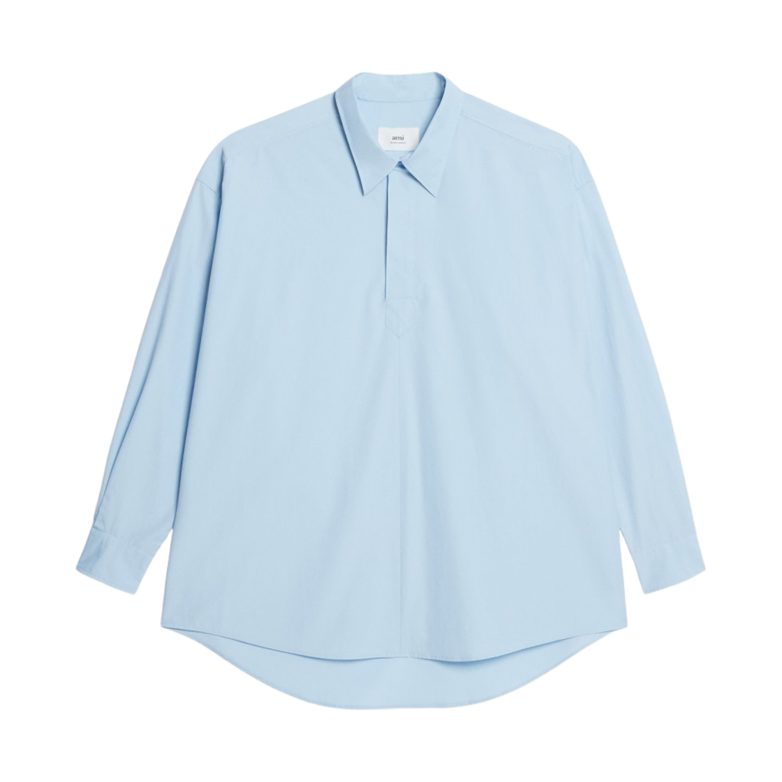 (W) 아미 숏 셔츠 드레스 스카이 블루((W) AMI Short Shirt Dress Sky Blue) - 1