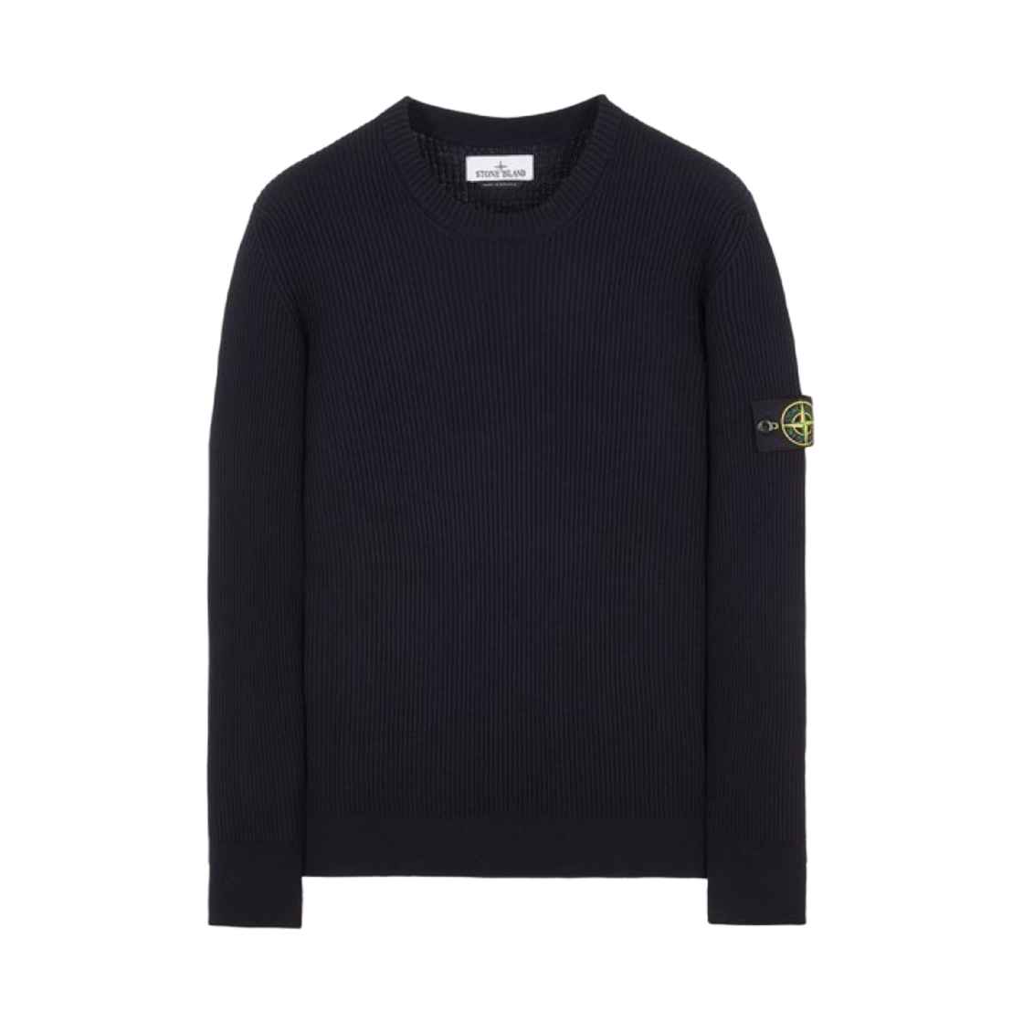 7915553C2-A0020 Stone Island 553C2 Full Rib Wool Crewneck Knit Navy Blue - 23FW
