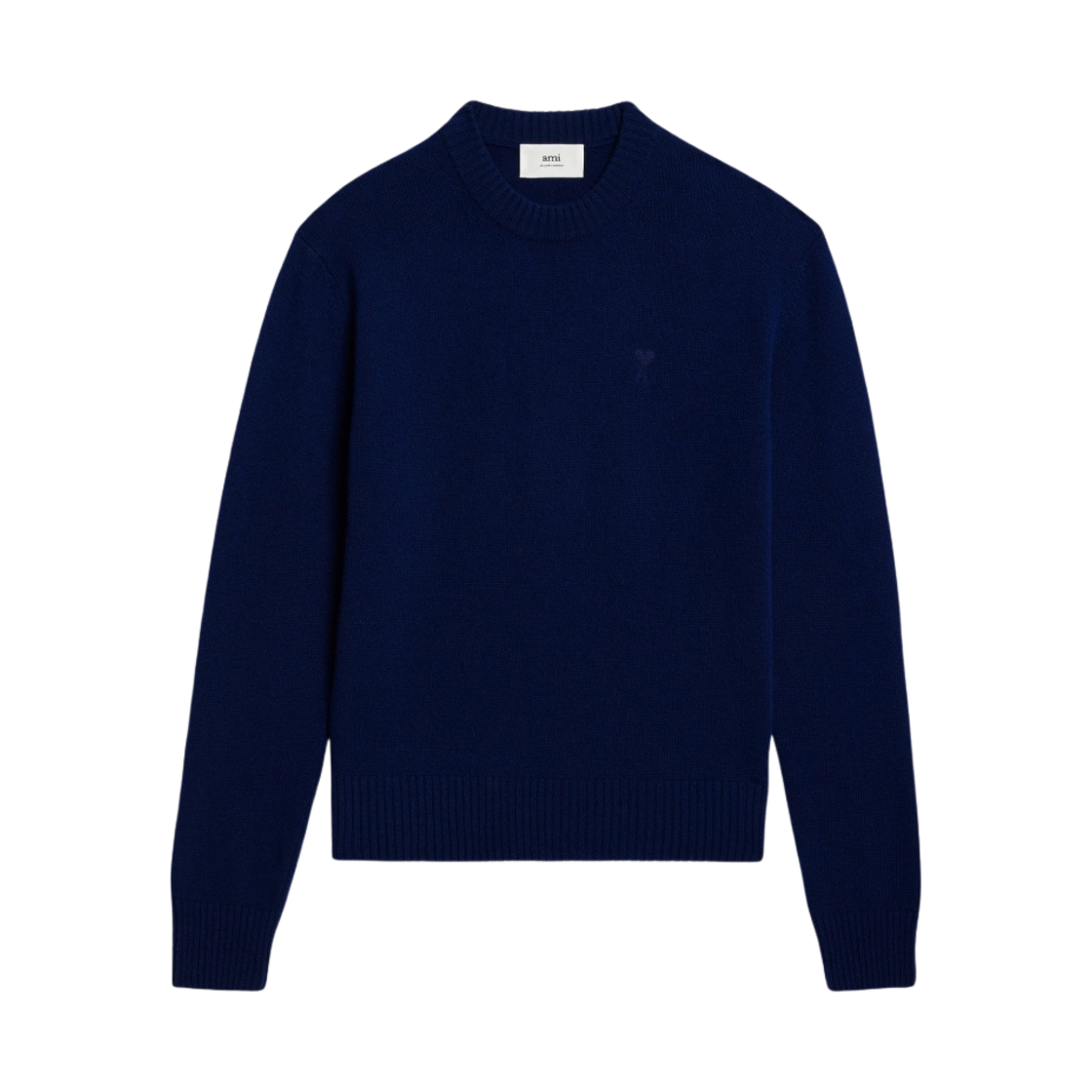 아미 토날 하트 로고 크루넥 스웨터 노틱 블루(AMI Tonal de Coeur Crewneck Sweater Nautic Blue) - 1