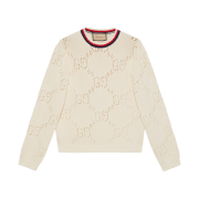 Gucci Perforated GG Cotton Jumper Ivory