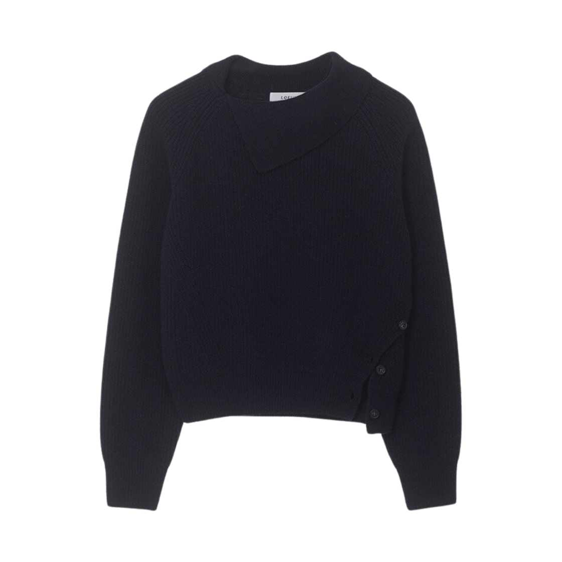 SK4WP949 (W) Loeuvre Asymmetric Collar Knit Pullover Dark Navy