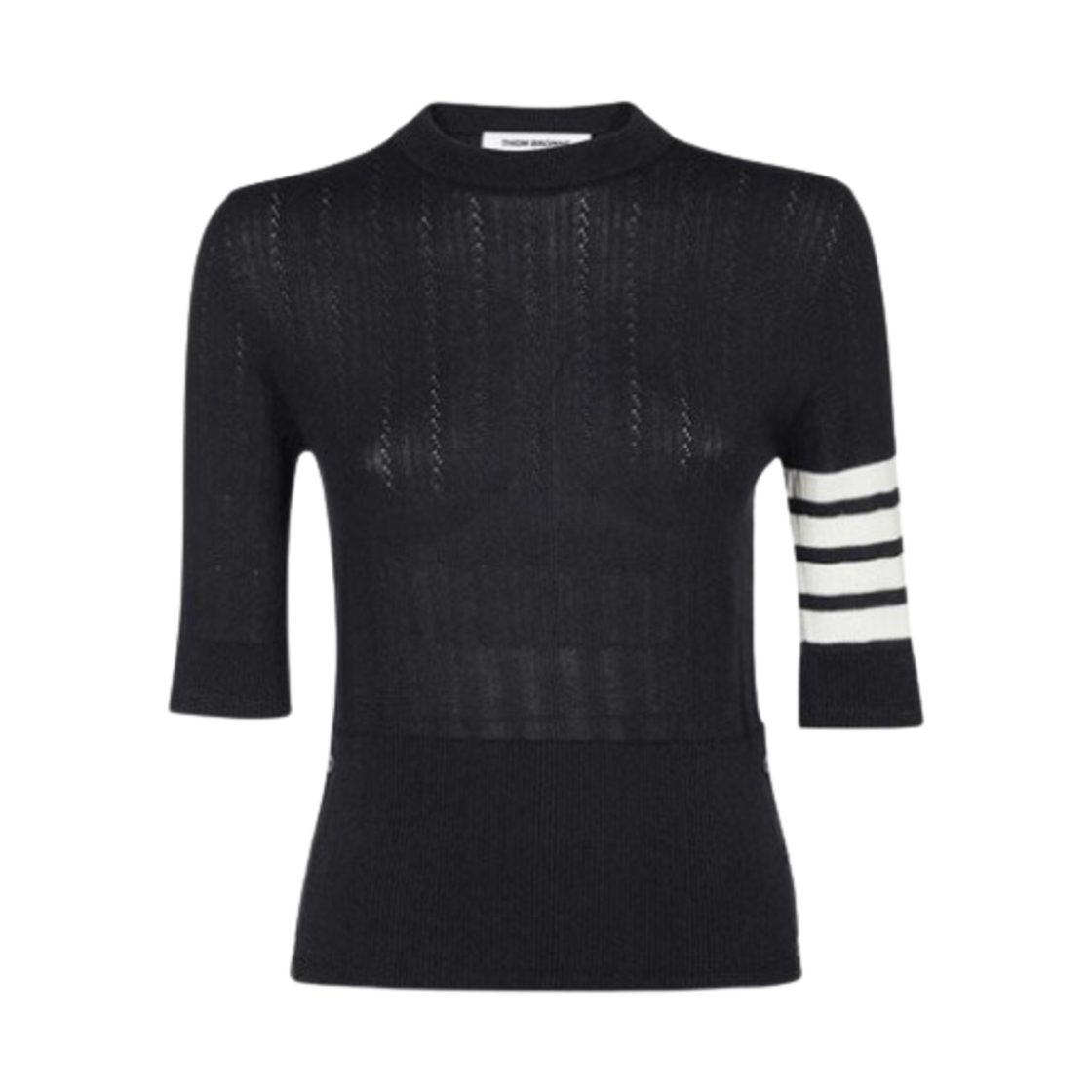 FKA369A-Y3502-415 (W) Thom Browne 4-Bar Stripe Rib Stitch Knit Navy