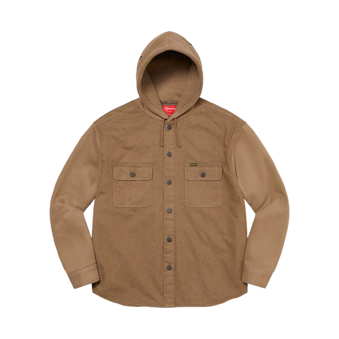 슈프림 플리스 후드 데님 셔츠 브라운 - 22FW(Supreme Fleece Hooded Denim Shirt Brown - 22FW) - 1