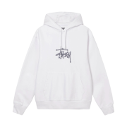 Stussy Basic Embroidered Hoodie White