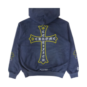 Chrome Hearts x Drake Certified Chrome Hand Dyed Hoodie Washed Blue - Miami Exclusive