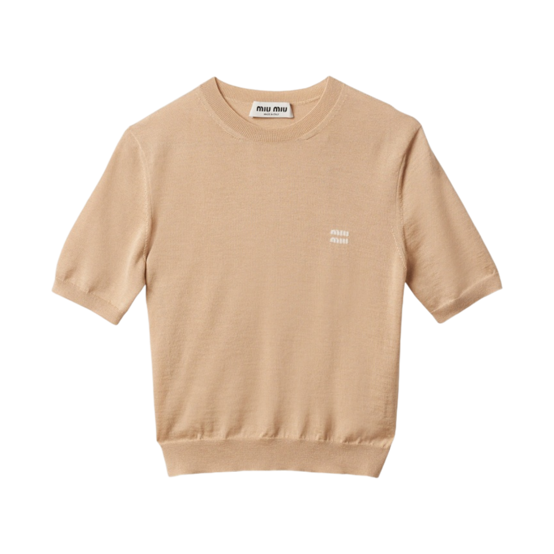 (W) 미우 미우 캐시미어 앤 실크 스웨터 알비노 화이트((W) Miu Miu Cashmere and Silk Sweater Albino White) - 1