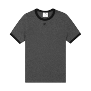 (W) Courreges Signature Contrast T-Shirt Dark Heather Grey Black