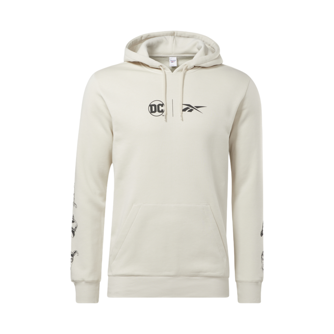 리복 x DC 로고 후드 플리스 롱슬리브 스웨트셔츠 레귤러 핏 아이보리(Reebok x DC Logo Hood Fleece Long Sleeve Sweatshirt Regular Fit Ivory)