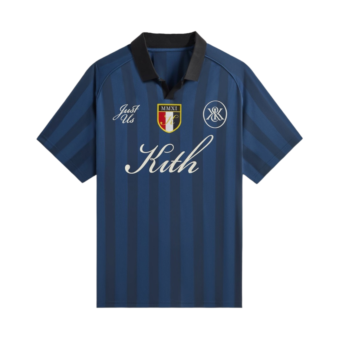 키스 쉐도우 스트라이프 마르셀 사커 저지 레이브 걸프(Kith Shadow Stripe Marcel Soccer Jersey Gulf)