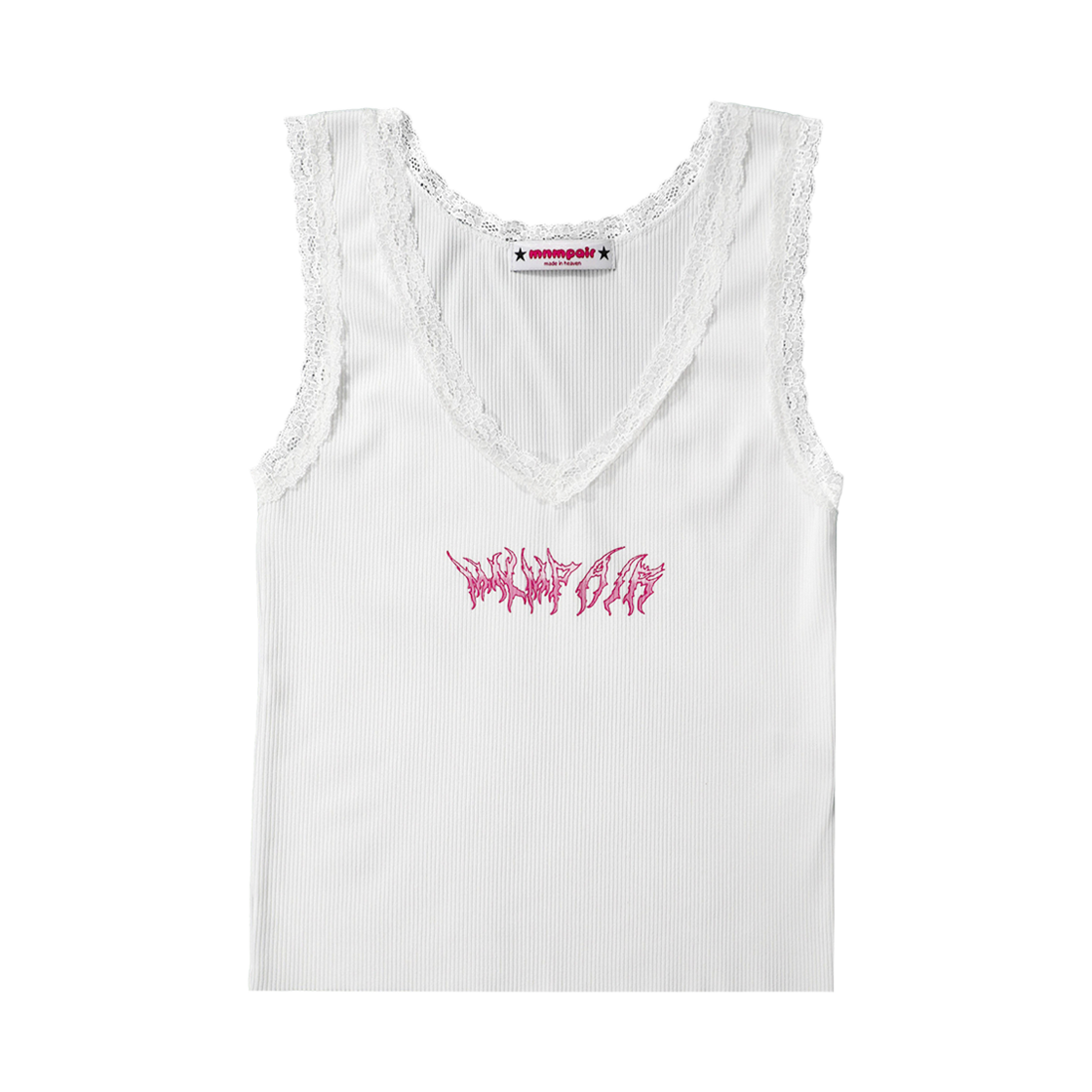 미니멀페어 메탈 로고 탑 화이트(mnmpair Metal Logo Top White)